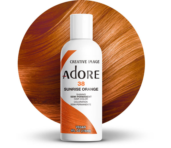 ADORE SEMI-PERMANENT HAIR COLOR - 38 SUNRISE ORANGE 4OZ