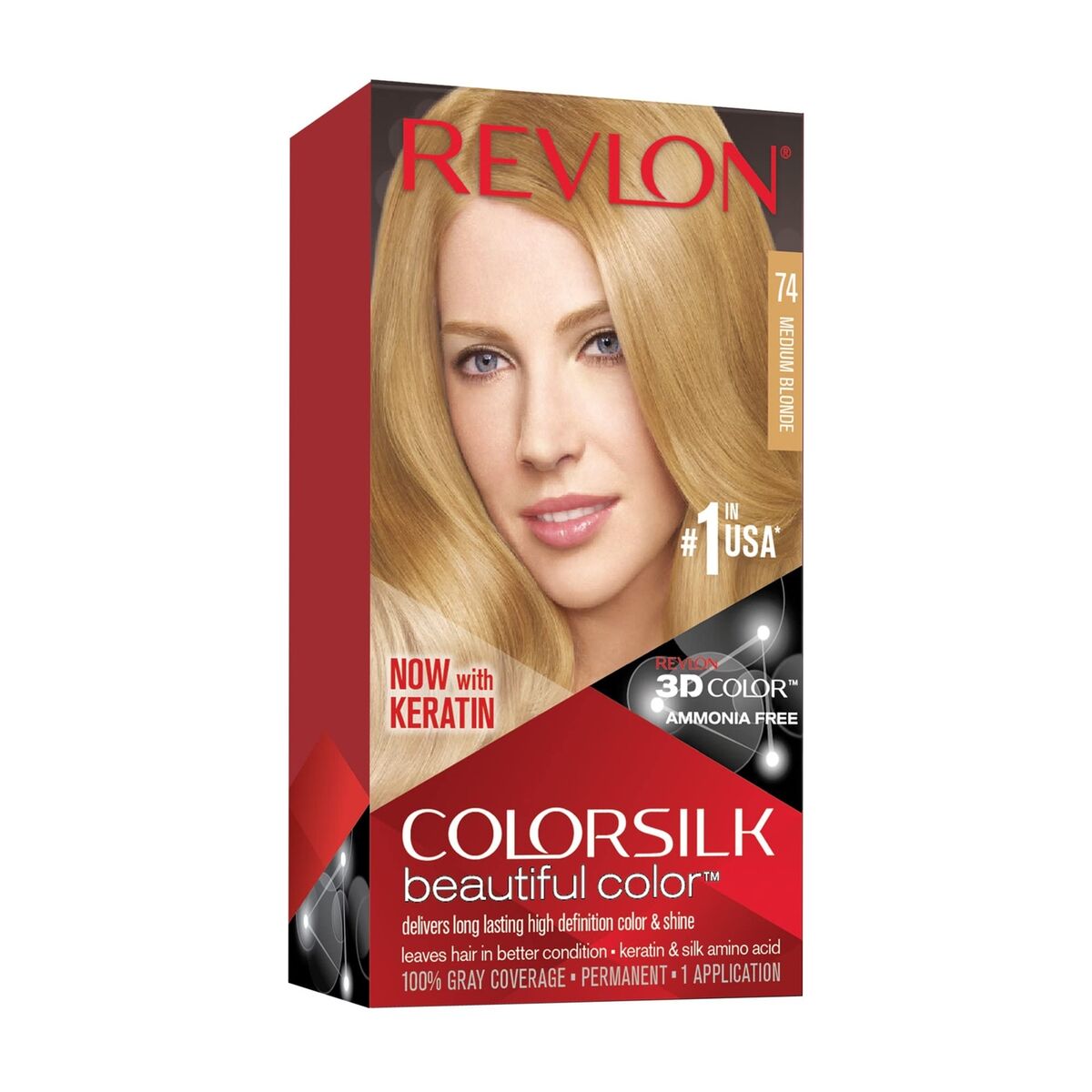 REVLON COLOR SILK BEAUTIFUL COLOR - 74 MEDIUM BLONDE