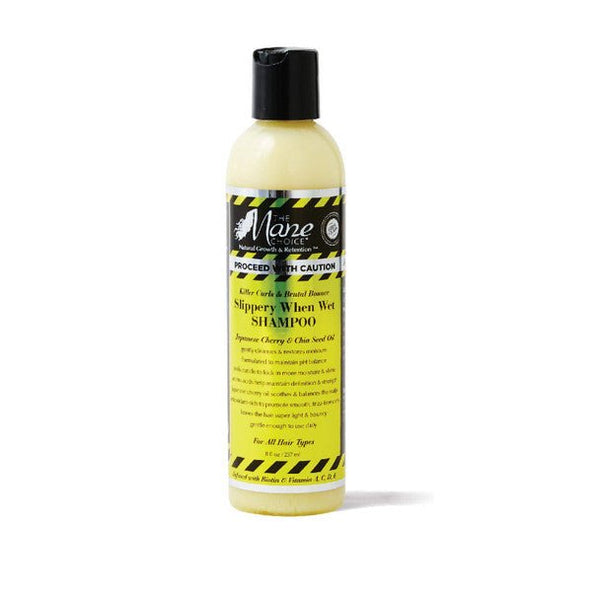 THE MANE CHOICE PROCEED WITH CAUTION SLIPPERY WHEN WET SHAMPOO 8OZ